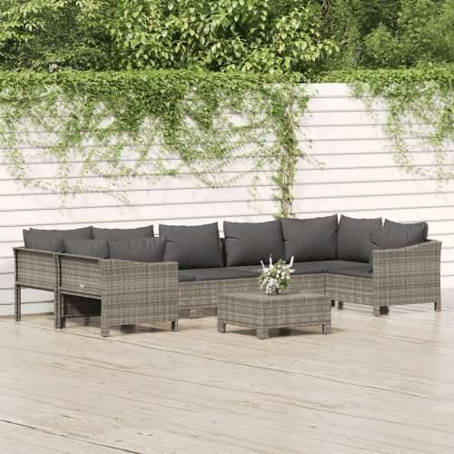 8-dijelna vrtna garnitura od poliratana s jastucima siva - 2x corner + 3x middle + 2x armchair + footrest 1 Cijena