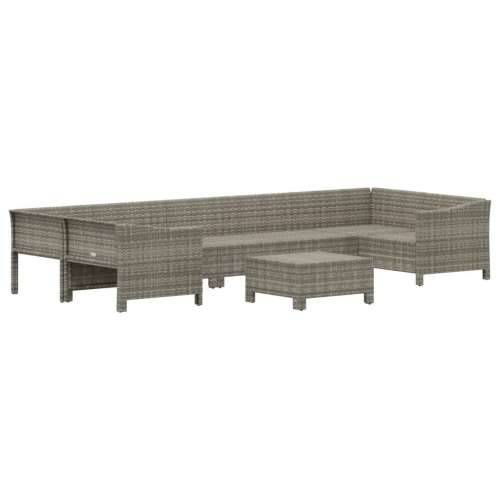 8-dijelna vrtna garnitura od poliratana s jastucima siva - 2x corner + 3x middle + 2x armchair + footrest 1 Cijena