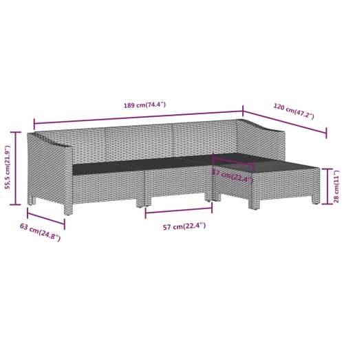 8-dijelna vrtna garnitura od poliratana s jastucima siva - 2x corner + 3x middle + 2x armchair + footrest 1 Cijena