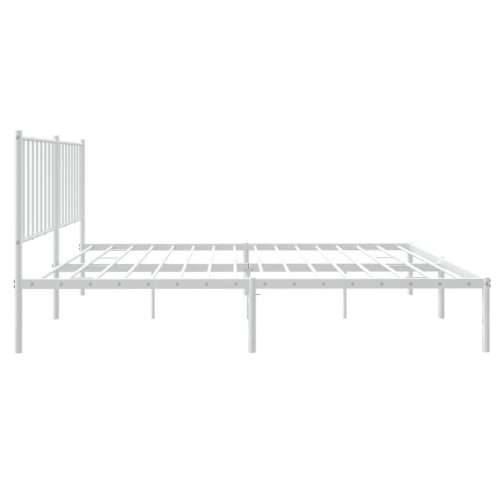 Metalni okvir za krevet s uzglavljem bijeli 140 x 190 cm Cijena