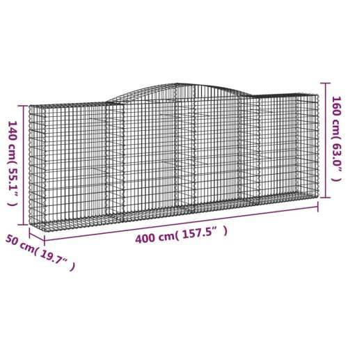 Lučne gabionske košare 6 kom 400x50x140/160cm pocinčano željezo - 400 x 50 x 140/160 cm 6 Cijena