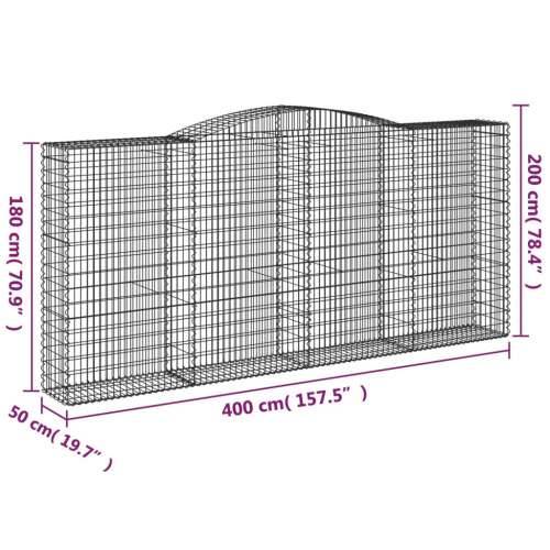 Lučne gabionske košare 3 kom 400x50x180/200cm pocinčano željezo - 400 x 50 x 180/200 cm 3 Cijena