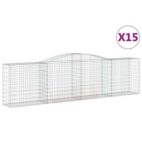 Lučne gabionske košare 15kom 400x50x100/120cm pocinčano željezo - 400 x 50 x 100/120 cm 15 Cijena