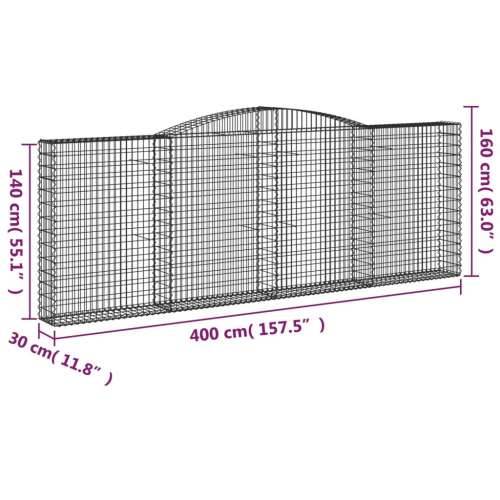Lučne gabionske košare 2 kom 400x30x140/160cm pocinčano željezo - 400 x 30 x 140/160 cm 2 Cijena