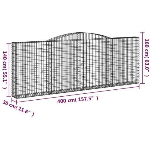 Lučne gabionske košare 3 kom 400x30x40/60 cm pocinčano željezo - 400 x 30 x 140/160 cm 3 Cijena