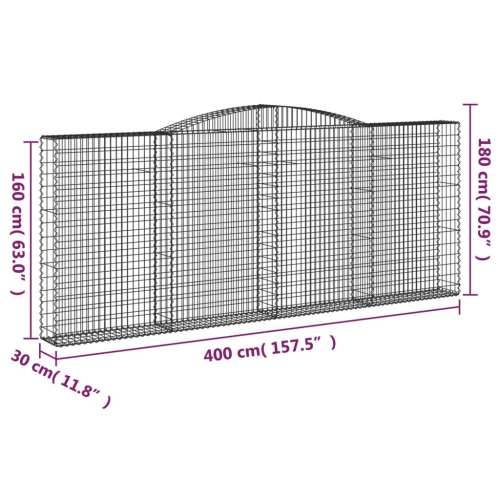 Lučne gabionske košare 4 kom 400x30x160/180cm pocinčano željezo - 400 x 30 x 160/180 cm 4 Cijena