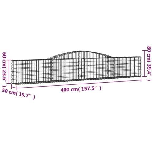 Lučne gabionske košare 6 kom 400x50x60/80 cm pocinčano željezo - 400 x 50 x 60/80 cm 6 Cijena