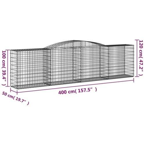 Lučne gabionske košare 7 kom 400x50x100/120cm pocinčano željezo - 400 x 50 x 100/120 cm 7 Cijena