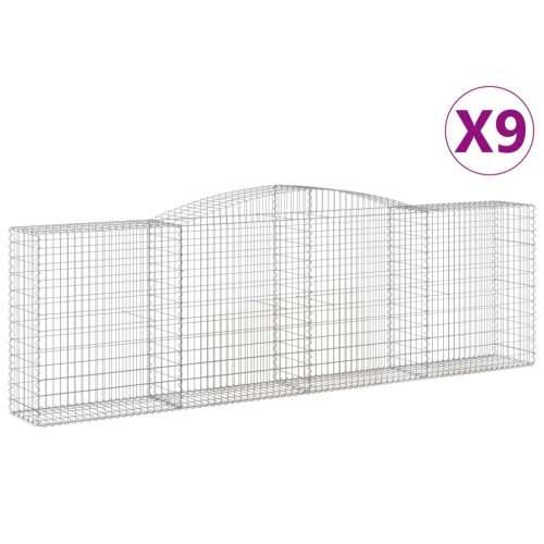 Lučne gabionske košare 9 kom 400x50x120/140cm pocinčano željezo - 400 x 50 x 120/140 cm 9 Cijena
