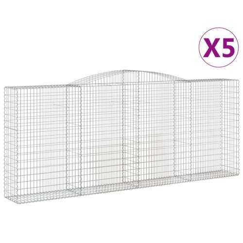 Lučne gabionske košare 5 kom 400x50x160/180cm pocinčano željezo - 400 x 50 x 160/180 cm 5 Cijena