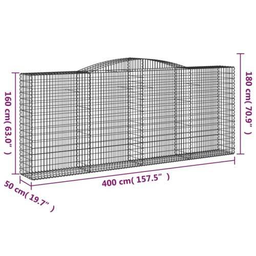 Lučne gabionske košare 5 kom 400x50x160/180cm pocinčano željezo - 400 x 50 x 160/180 cm 5 Cijena