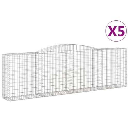Lučne gabionske košare 5 kom 400x50x120/140cm pocinčano željezo - 400 x 50 x 120/140 cm 5 Cijena