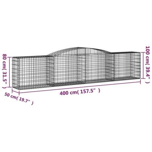 Lučne gabionske košare 4 kom 400x50x80/100 cm pocinčano željezo - 400 x 50 x 80/100 cm 4 Cijena