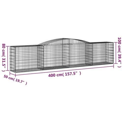 Lučne gabionske košare 7 kom 400x50x80/100 cm pocinčano željezo - 400 x 50 x 80/100 cm 7 Cijena