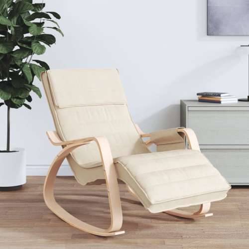 Stolica za ljuljanje od tkanine krem