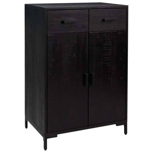 Stalak za cipele crni 75 x 40 x 110 cm od masivne borovine - Crna 1 Cijena