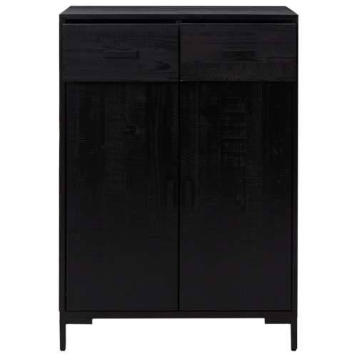 Stalak za cipele crni 75 x 40 x 110 cm od masivne borovine - Crna 1 Cijena