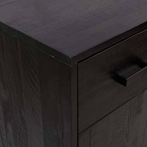Stalak za cipele crni 75 x 40 x 110 cm od masivne borovine - Crna 1 Cijena
