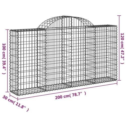 Gabion - Gabion ograde - Gabionska košara s lukom 200x30x100/120 cm pocinčano željezo - 200 x 30 x 100/120 cm 1 Cijena