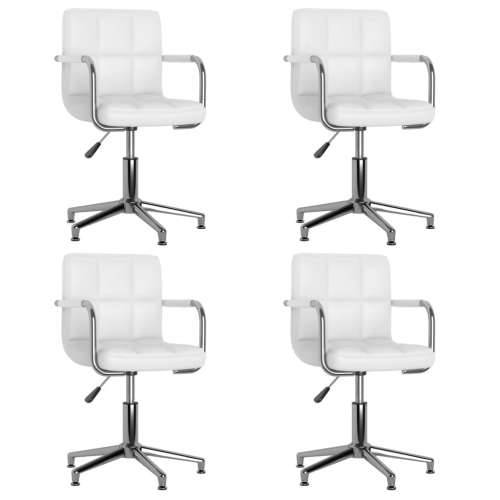 Okretne blagovaonske stolice od umjetne kože 4 kom bijele Cijena