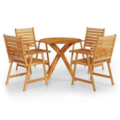 Vrtna garnitura - 5-dijelni vrtni blagovaonski set od masivnog bagremovog drva - Ø 85 cm stol 4 Cijena