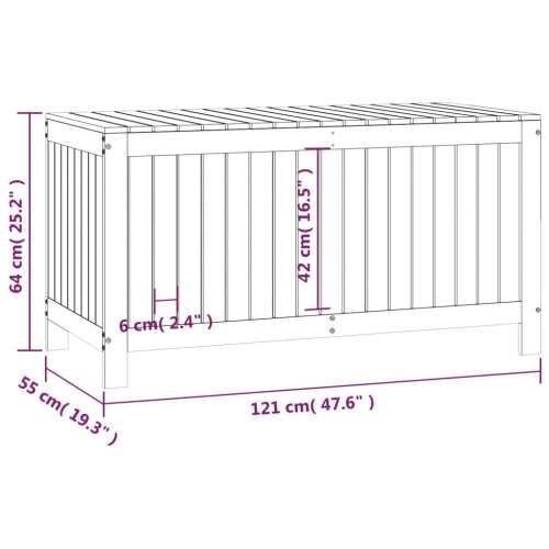 Vrtna kutija za pohranu siva 121x55x64 cm od masivne borovine - Siva boja bora 121 x 55 x 64 cm Cijena