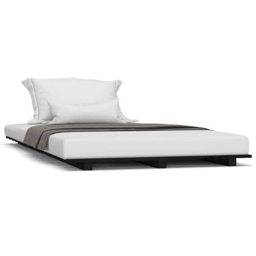 Okvir za krevet crni 90 x 190 cm od masivne borovine - Crna 90 x 190 cm Cijena