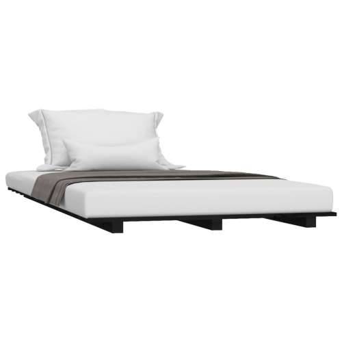 Okvir za krevet crni 90 x 190 cm od masivne borovine - Crna 90 x 190 cm Cijena