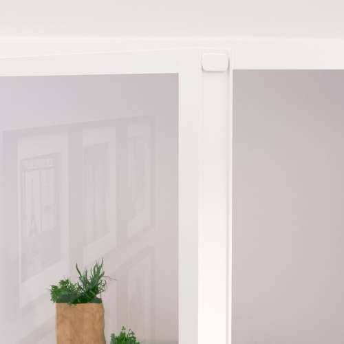 Sobna vrata bijela 93x201,5 cm kaljeno staklo i aluminij tanka - Bijela i prozirna 93 x 201.5 cm 1 3 vodoravne šipke Cijena