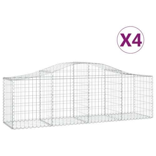 Lučne gabionske košare 4 kom 200x50x60/80 cm pocinčano željezo - 200 x 50 x 60/80 cm 4 Cijena