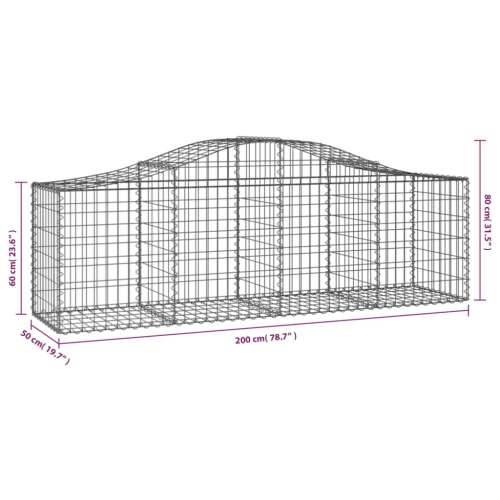 Lučne gabionske košare 4 kom 200x50x60/80 cm pocinčano željezo - 200 x 50 x 60/80 cm 4 Cijena