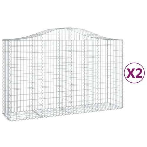 Lučne gabionske košare 2 kom 200x50x120/140cm pocinčano željezo - 200 x 50 x 120/140 cm 2 Cijena