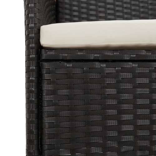 Vrtna garnitura - 7-dijelni vrtni blagovaonski set s jastucima crni od poliratana - Dužina stola 190 cm 7 6 Cijena