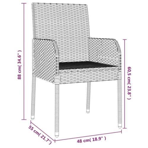 Vrtna garnitura - 5-dijelni vrtni blagovaonski set sivi od poliratana - Siva Dužina stola 90 cm 4 Cijena