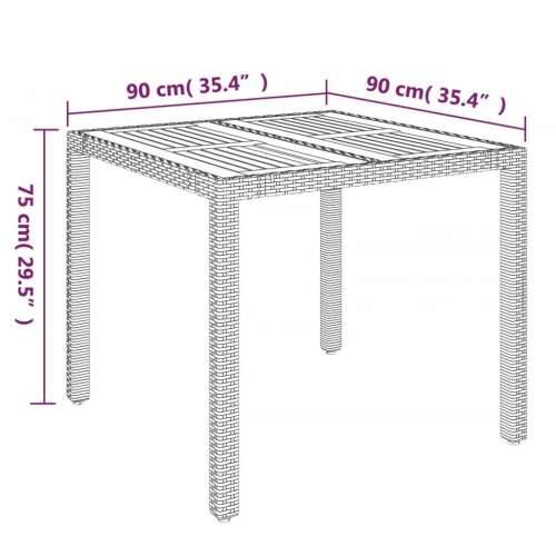 Vrtna garnitura - 5-dijelni vrtni blagovaonski set sivi od poliratana - Siva Dužina stola 90 cm 4 Cijena