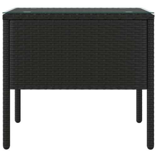 Bočni stolić crni 53 x 37 x 48 cm poliratan i kaljeno staklo - Crna 1 Cijena