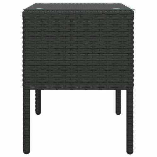 Bočni stolić crni 53 x 37 x 48 cm poliratan i kaljeno staklo - Crna 1 Cijena