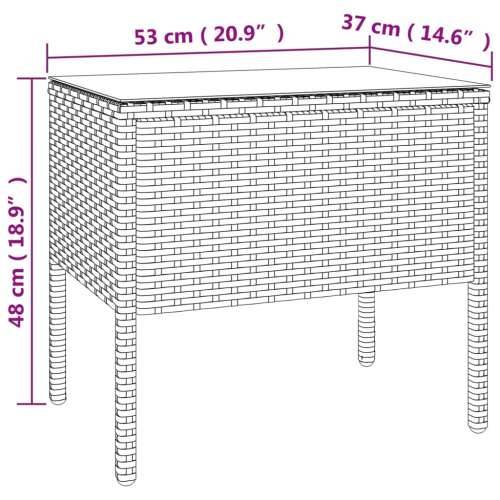 Bočni stolić crni 53 x 37 x 48 cm poliratan i kaljeno staklo - Crna 1 Cijena