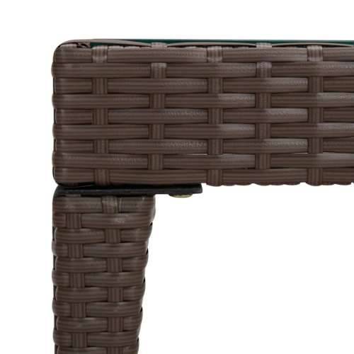 Bočni stolić smeđi 50 x 50 x 38 cm poliratan i kaljeno staklo - Smeđa 1 Cijena