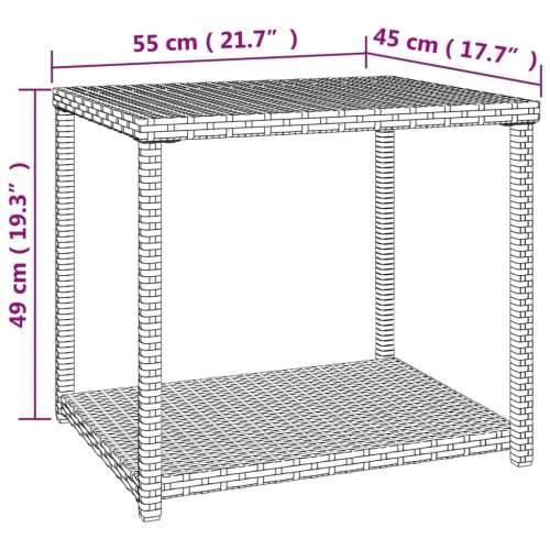Bočni stolić crni 55 x 45 x 49 cm od poliratana - Crna 1 Cijena