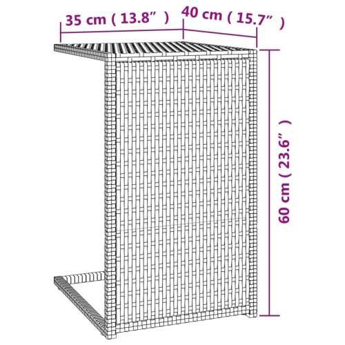 Stol u obliku slova C smeđi 40 x 35 x 60 cm od poliratana - Smeđa 1 Cijena
