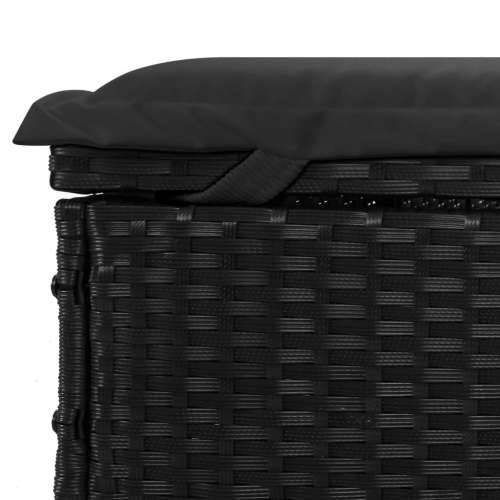 Ležaj za sunčanje s krovom crni 211 x 57 x 140 cm poliratan - Crna 1 Cijena
