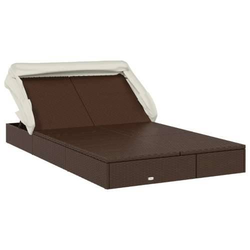 Ležaj za sunčanje za 2 osobe smeđi 213 x 118 x 97 cm poliratan - Smeđa 1 Cijena