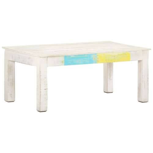 Stolić za kavu bijeli 110 x 60 x 45 cm od masivnog drva manga Cijena