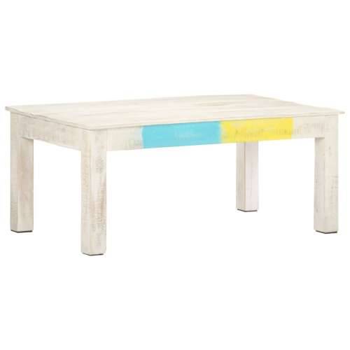 Stolić za kavu bijeli 110 x 60 x 45 cm od masivnog drva manga Cijena