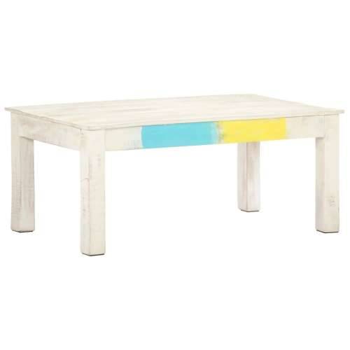 Stolić za kavu bijeli 110 x 60 x 45 cm od masivnog drva manga Cijena