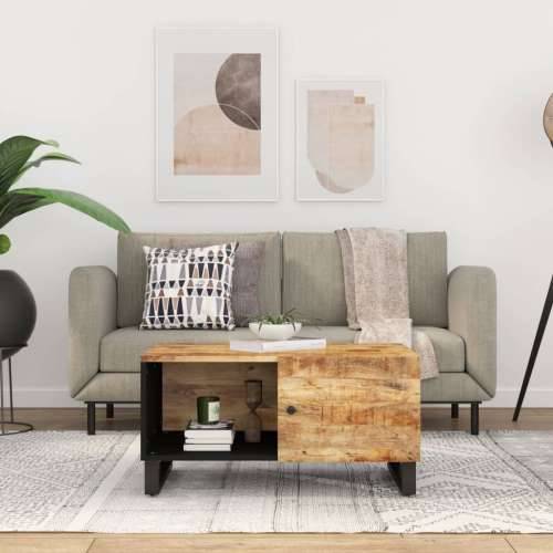 Stolić za kavu 80x50x40 cm od drva manga i konstruiranog drva - Svijetlo drvo 1 Cijena