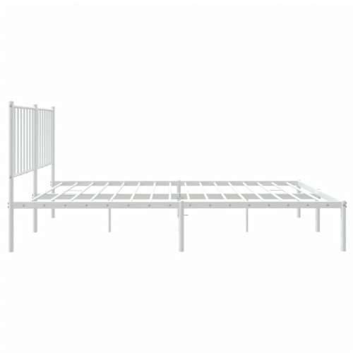 Metalni okvir za krevet s uzglavljem bijeli 120 x 190 cm Cijena