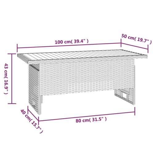 Vrtni stol sivi 100x50x43/63 cm od drva bagrema i poliratana - Siva 1 Cijena