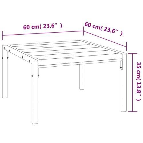 Vrtni stolić za kavu crni 60 x 60 x 35 cm čelični - Crna 1 Cijena